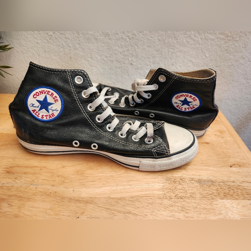 Converse Black High Top Sneakers with White Accents